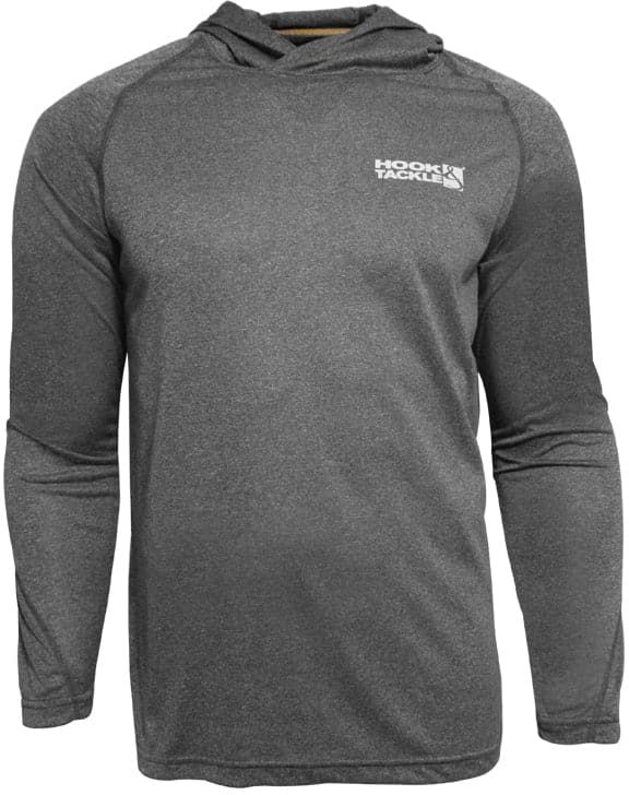 Hook & Tackle Mens Seamount Fishing L/S Hoodie - Char Heather