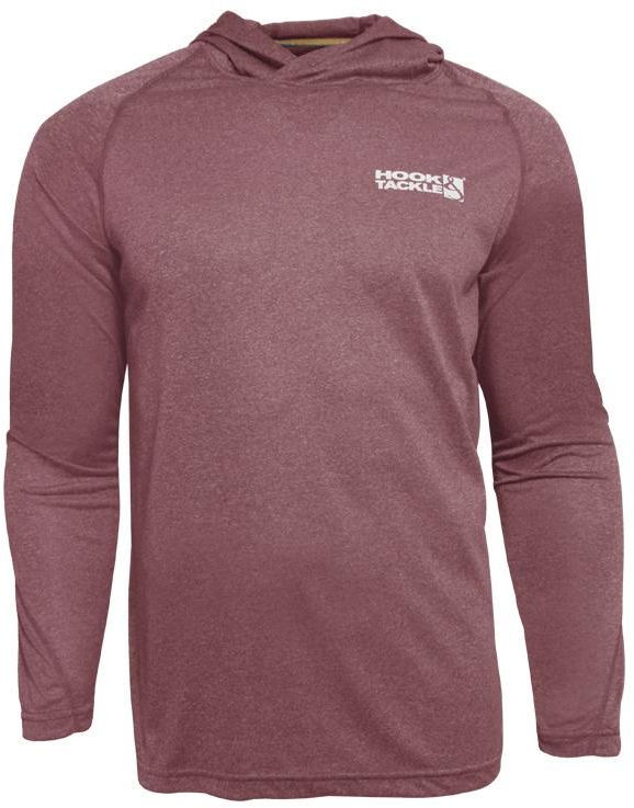 Hook & Tackle Mens Seamount Fishing L/S Hoodie - Maroon Heather