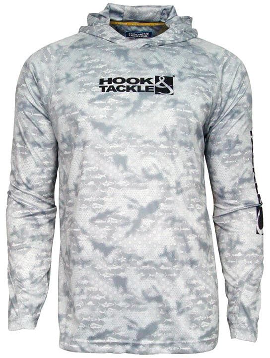 Hook & Tackle Mens Fish Fractal Fishing L/S Hoodie - Grey